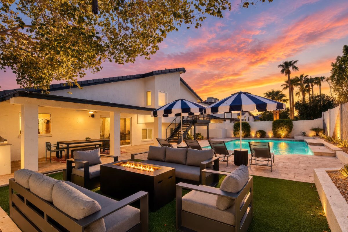 Scottsdale/Phoenix Airbnb with pool and fire pit in the private backyard managed by GoodNight Stay